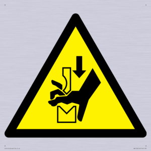 W030 Warning: Hand crushing between press brake tool